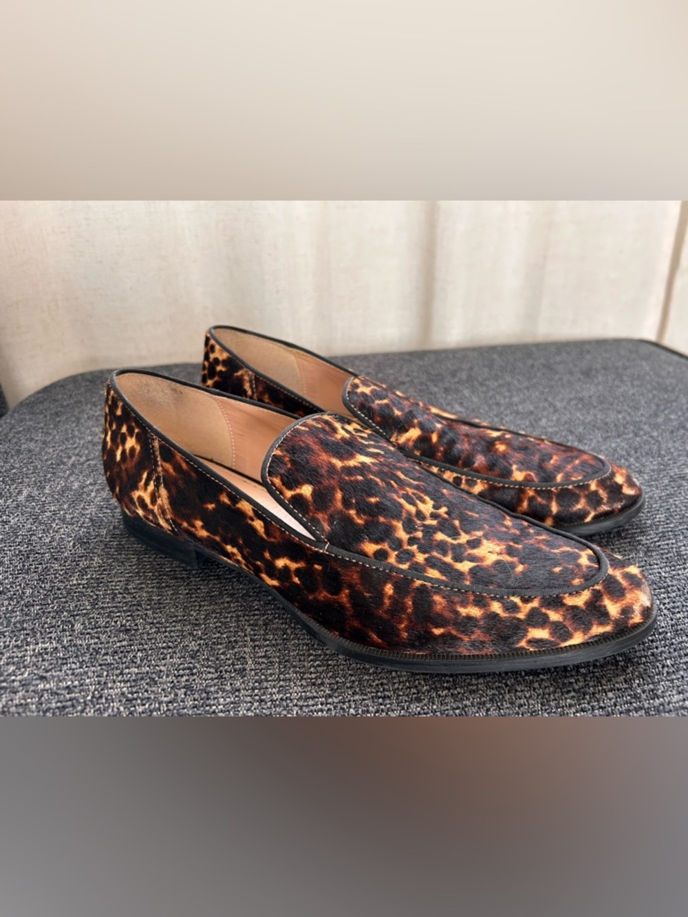 Zara Men's Leopard Print Loafers in Brown and Black